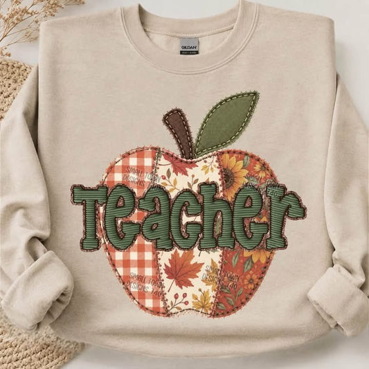 Faux Patchwork Fall Apple - TEACHER